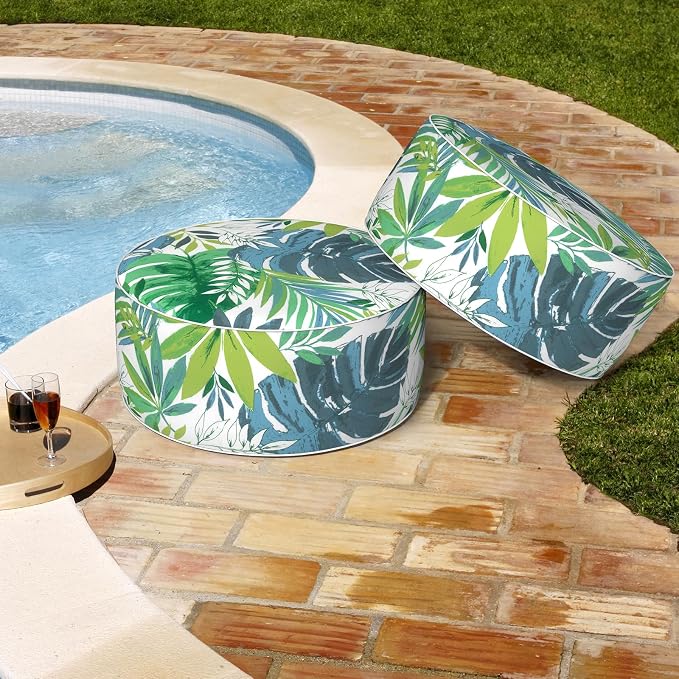Patio Inflatable Ottoman, 21x9 Inch Portable Stool Ottoman - Image 5
