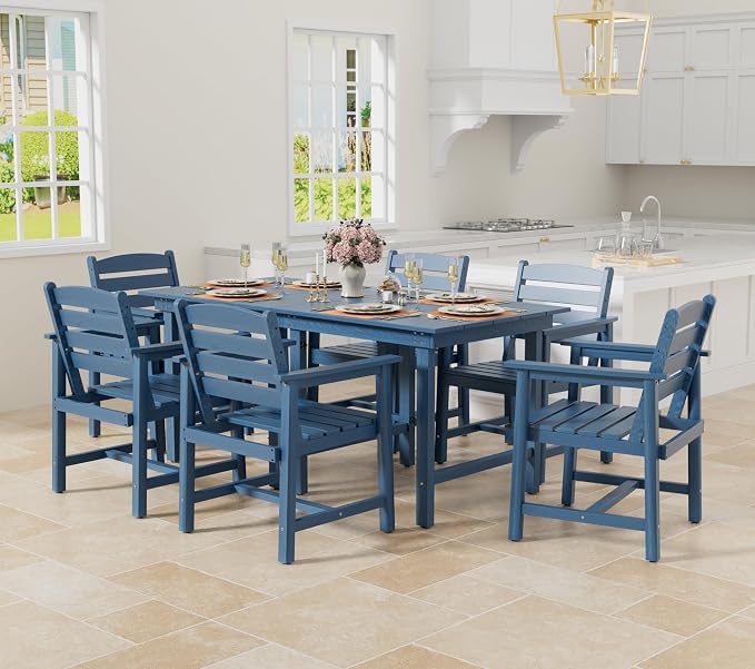 Anbuy Patio HDPE Dining Table Sets, Removable 2-in-1 Outdoor Patio Table - Image 9