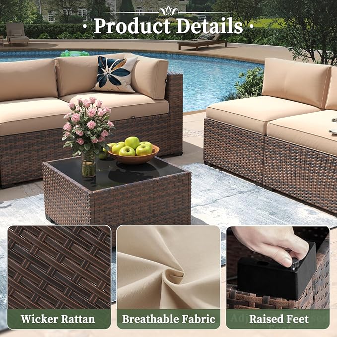 Aoxun 11 Piece Patio Furniture Set - Image 7