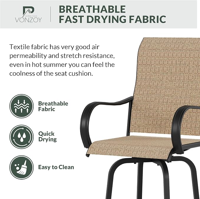 Patio Swivel Bar Stools Set of 6 - Image 5
