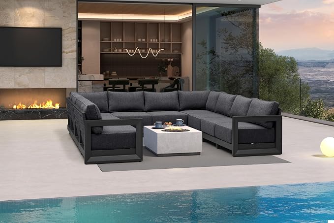 PURPLE LEAF Patio Furniture Set U-Shaped Outdoor Couch by Unknown