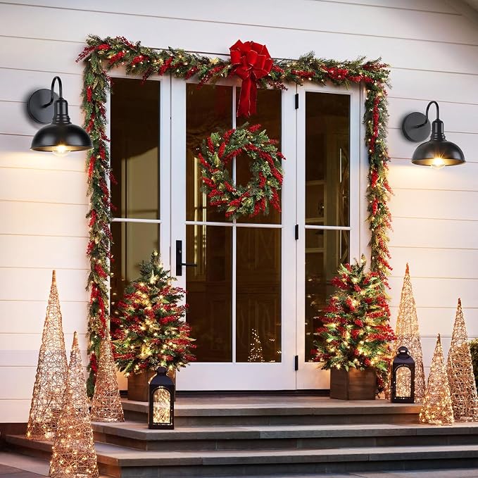 Outdoor Wall Sconce, 2 Pack Exterior Waterproof Farmhouse Barn Light Fixture - Image 5