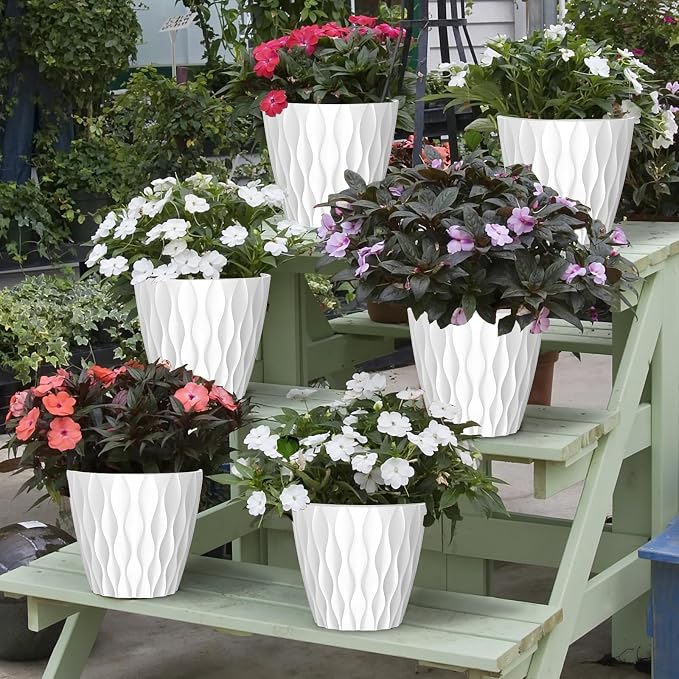 6 Pack 7 Inch Indoor Plant Pots - Image 6