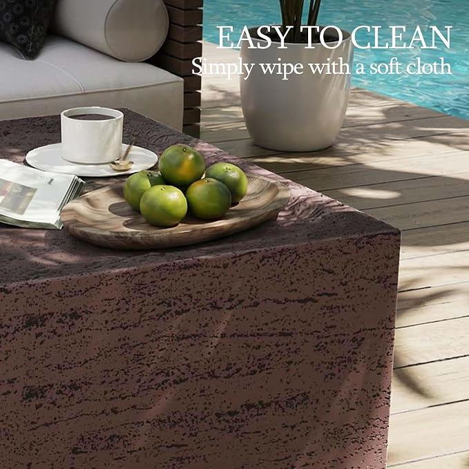 UPHA Outdoor Square Coffee Table, Small Modern Minimalist Accent Tables - Image 3