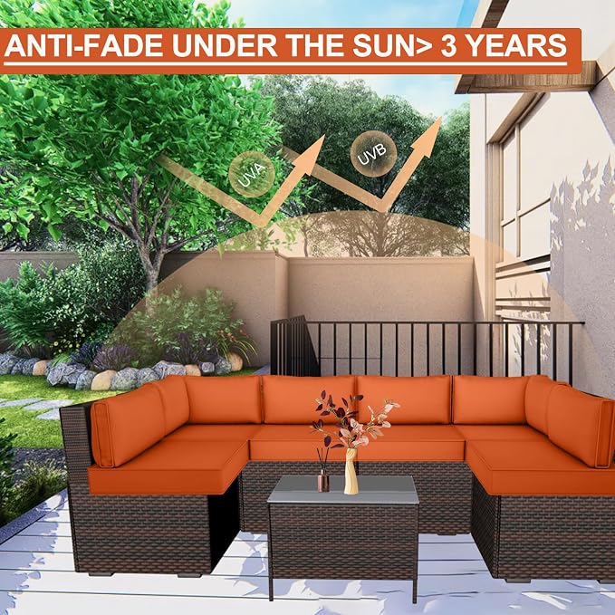 14 Piece Outdoor Patio Cushion Cover Replacement, Waterproof Patio Cushion - Image 5