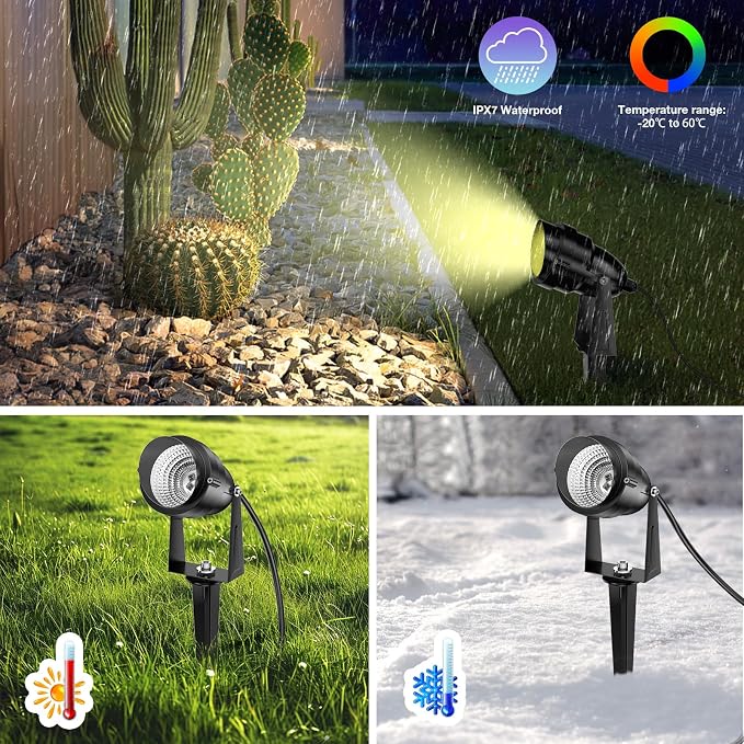 1500LM LED High Brightness Outdoor Landscape Lighting 15W RGBCW Color Changing - Image 6