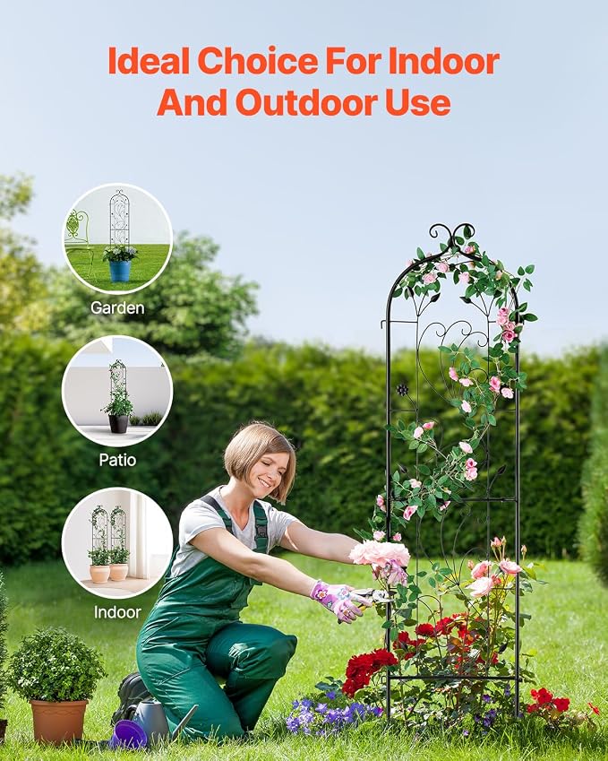 VEVOR Garden Trellis for Climbing Plants, 60 x 15 in, 2 Packs Rustproof Metal - Image 6