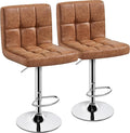 Yaheetech Bar Stools Set of 2, PU Leather Swivel Barstools, Height Adjustable by Yaheetech