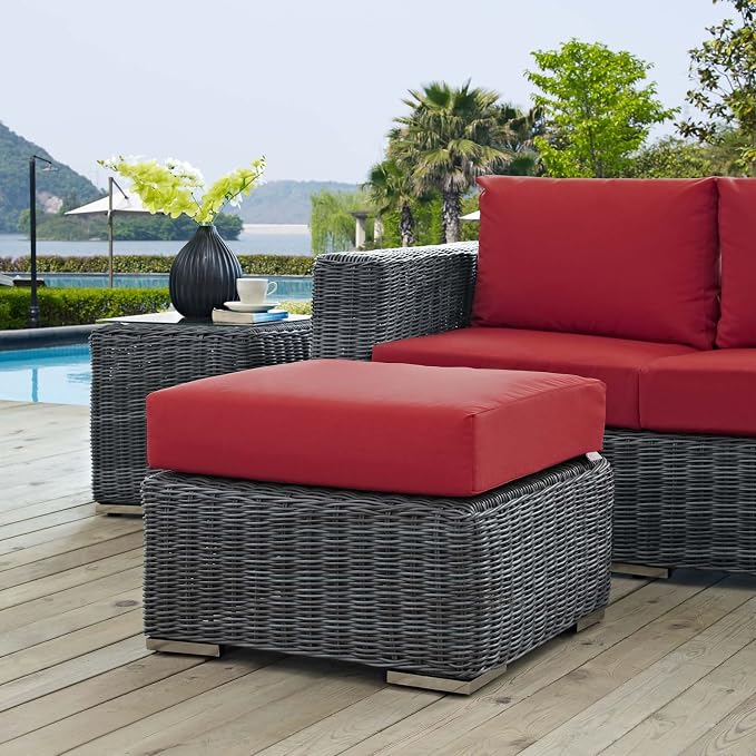 Modway EEI-1869-GRY-RED Ottoman, Canvas Red - Image 2
