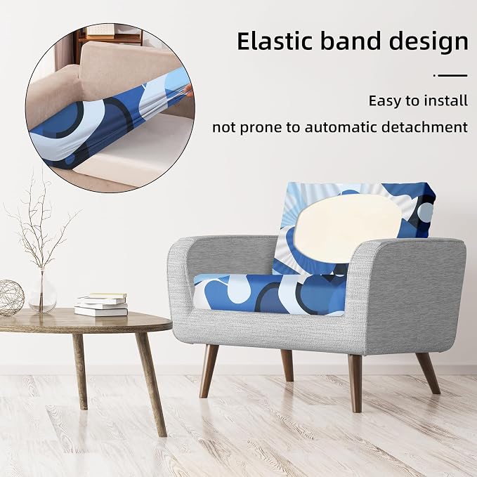 8Pcs Stretch Patio Cushion Covers, - Image 5