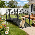 Kinlife 8 FT Metal Arch Garden Bridge – Heightened Patio Outdoor Bridge by AIIT