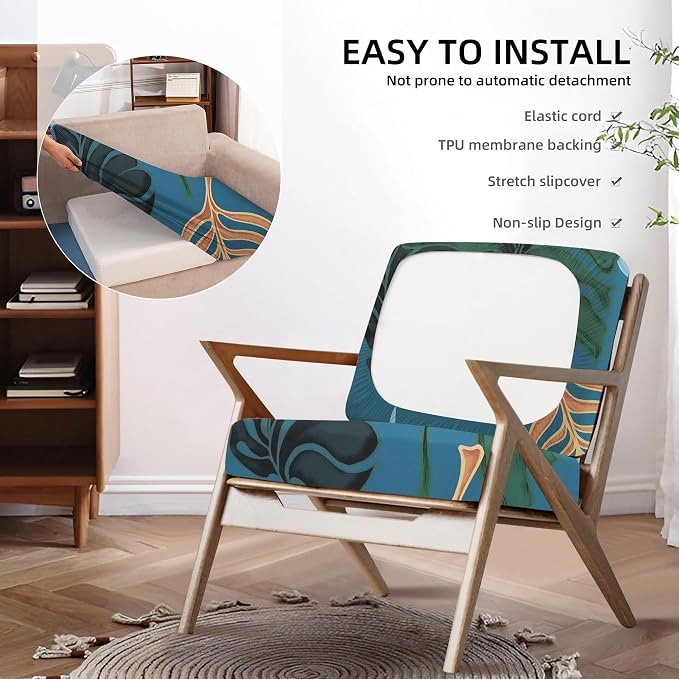 8Pcs Outdoor Cushion Covers, Patio Cushion Covers, Stretch Elastic Slipcovers - Image 5