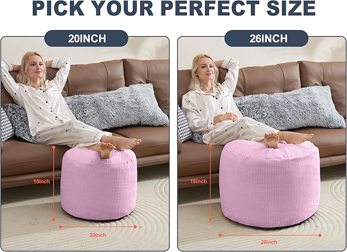 Pouf Ottoman Foot Stools with Foam Small Ottoman - Image 2