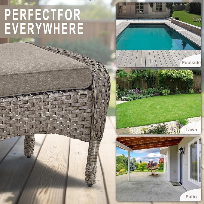 Belord Outdoor Ottomans for Patio Foot Rest - Image 7