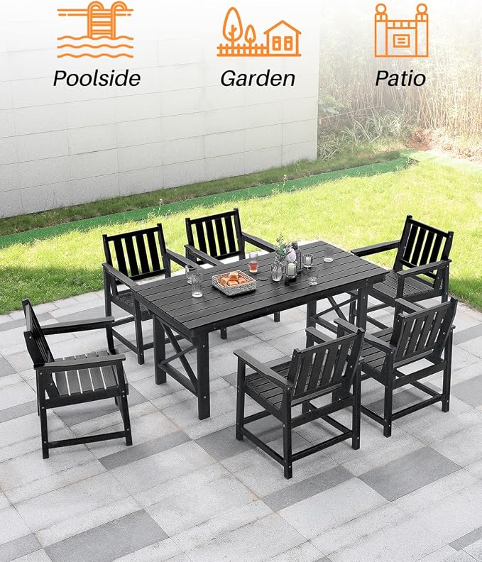 5-Piece HDPE Patio Dining Set, Outdoor Table and Chairs - Image 6