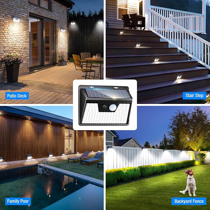 Peasur Solar Lights Outdoor Waterproof, 3 Lighting Modes Solar Motion Sensor - Image 6