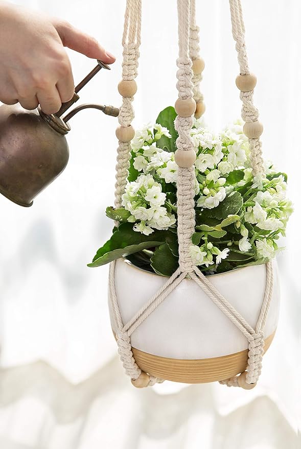 Mkono 3 Pack Macrame Plant Hangers Indoor Different Size Hanging Planter Basket - Image 7