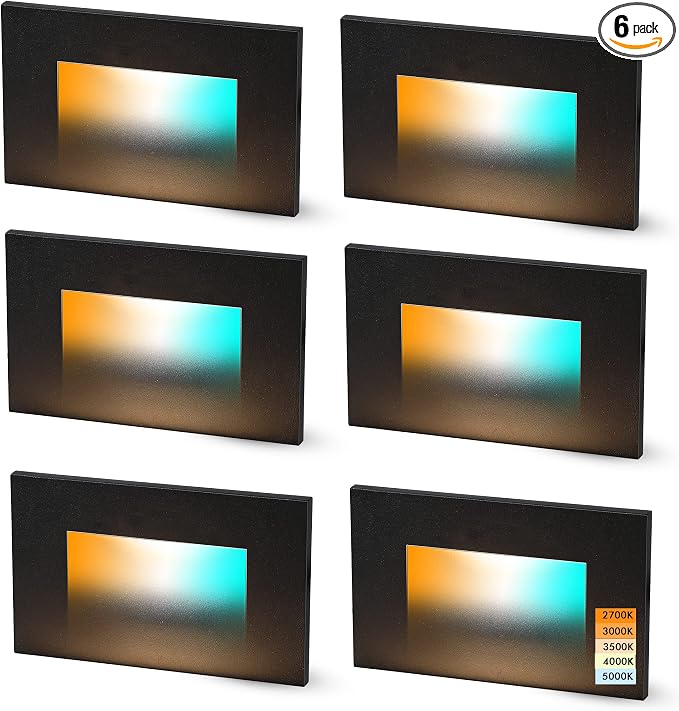 CLOUDY BAY 120V 5CCT Dimmable LED Indoor Outdoor Step Light, by CLOUDYBAY