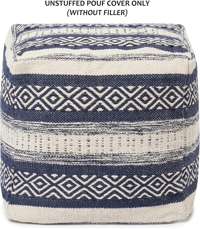 REDEARTH · UNSTUFFED Pouf Ottoman Cover Textured Cube Bean Bag Poof Pouffe - Image 5
