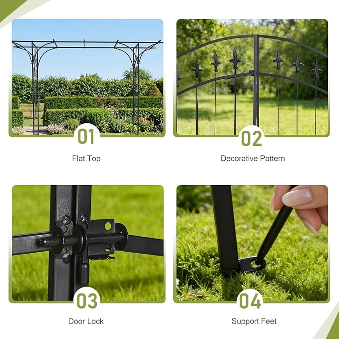 VINGLI Garden Arbor, Garden Arch Trellis - Image 4