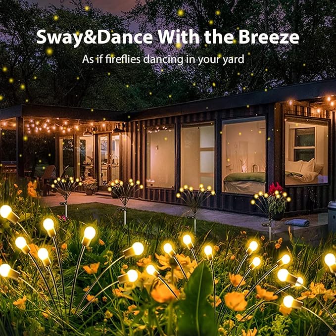 10-Pack Solar Garden Lights, 80 LED Solar Lights Outdoor - Image 6