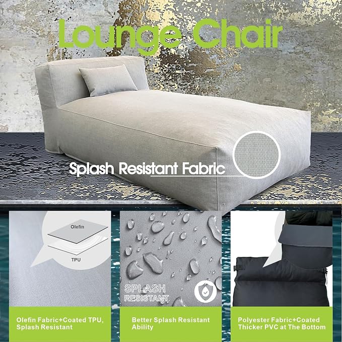 Outdoor Bean Bed Chair Sun Lounger, Outdoor Couch Sofa - Image 8