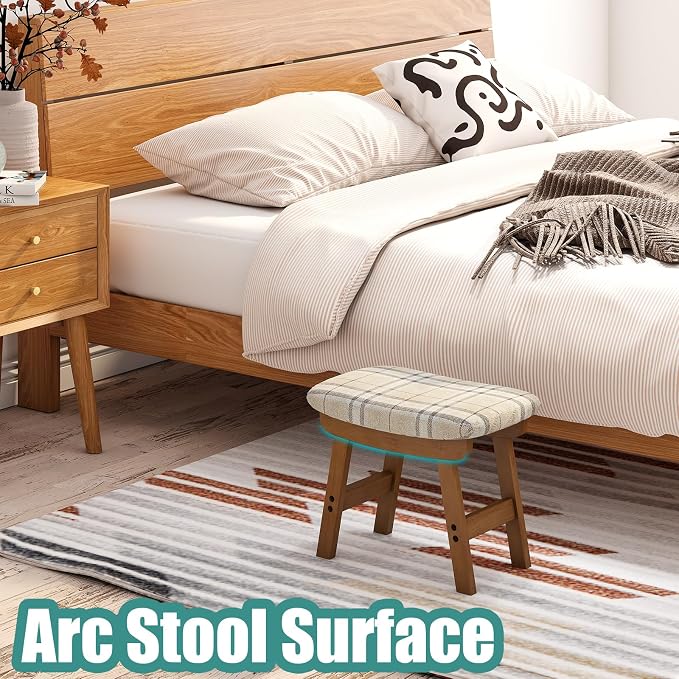 Foot Stools Ottoman, Small Foot Stool Ottoman, and Footstool, Wooden Foot Stool - Image 3