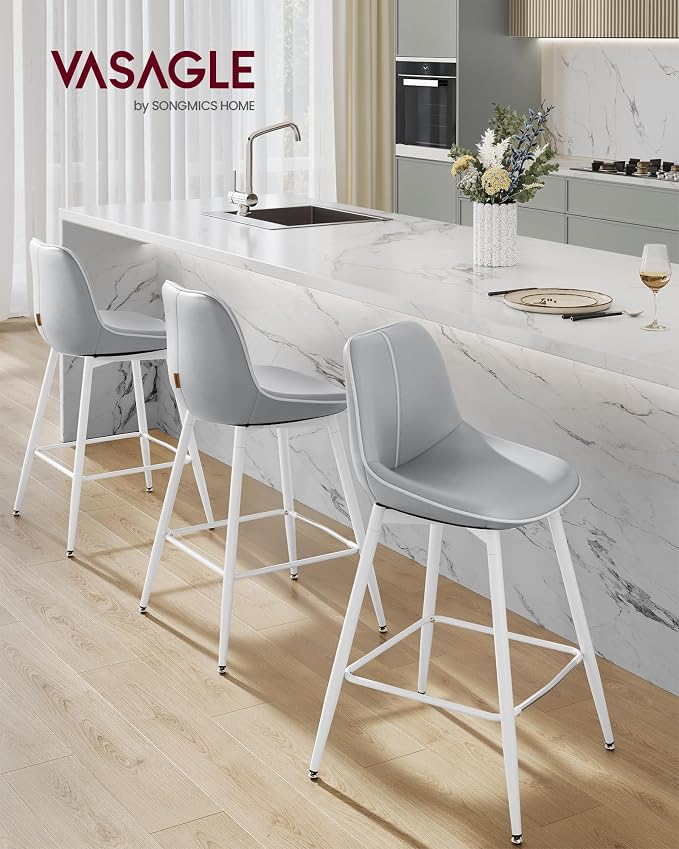 VASAGLE Bar Stools Set of 2, Counter Height Bar Stools - Image 3