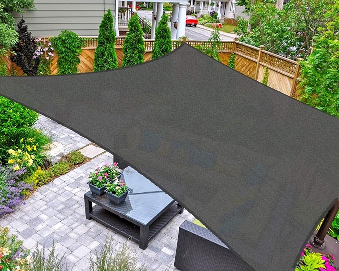 AsterOutdoor Sun Shade Sail Rectangle 10' x 10' UV Block Canopy by AsterOutdoor