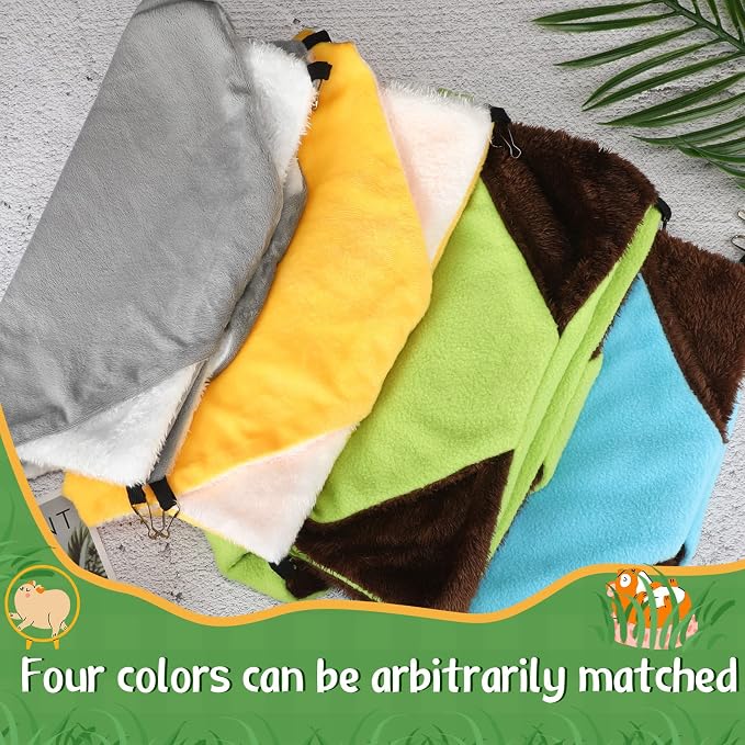 Nuogo 4 Pcs Rat Hammock for Cage Small Animal Hanging Ferret Hammocks for Rat - Image 5