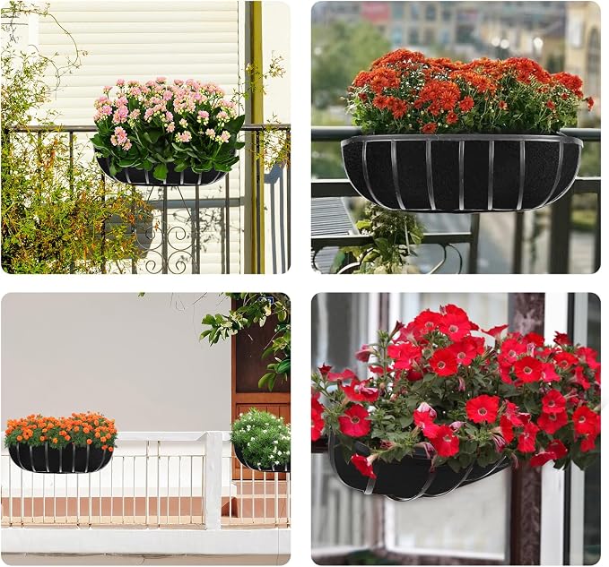 2PCS 30Inch Upgraded Planter Basket Liners Fabric Window Box Liners Felt Trough - Image 6