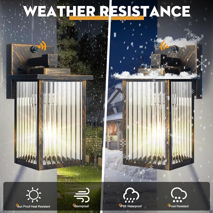 Outdoor Wall Light with Dusk to Dawn Sensor, Waterproof Exterior Light - Image 4