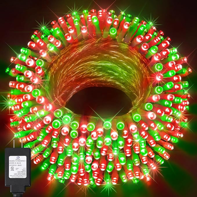 KNONEW Outdoor Christmas Lights 500 LED 197ft String Lights 8 Modes & Memory by KNONEW