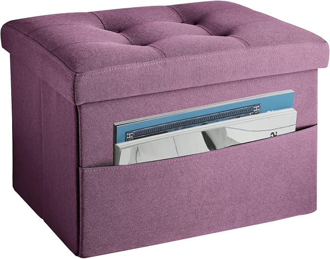 LINMAGCO Storage Ottoman Folding Foot Stool Foot Rest by LINMAGCO