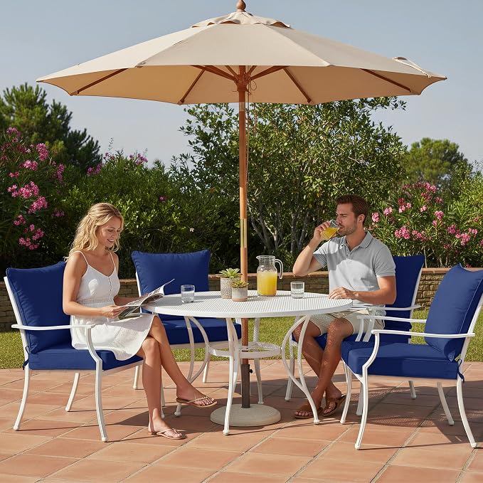 Patio Chair Cushion Set with Removable Cover, Waterproof Backrest and Seat - Image 8