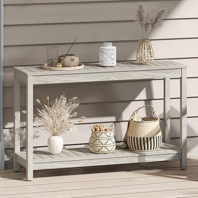 DWVO 48" Console Table, HIPS Material Indoor Outdoor Multifunctional Buffet Bar - Image 2