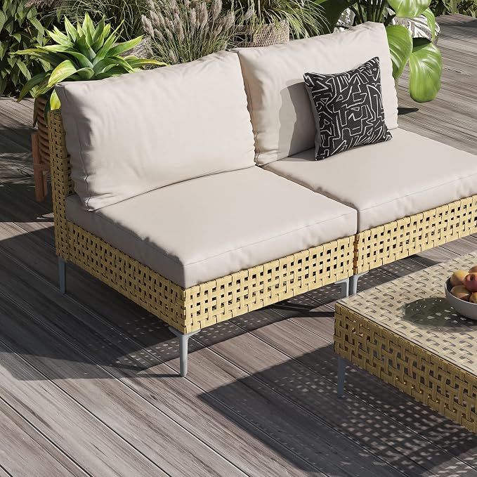 Grand patio 3-Piece Wicker Patio Furniture Set, Outdoor Sectional Sofa - Image 8