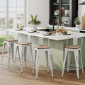 Andeworld Bar Stools Set of 4 Counter Height Stools Industrial Metal Barstools by Andeworld