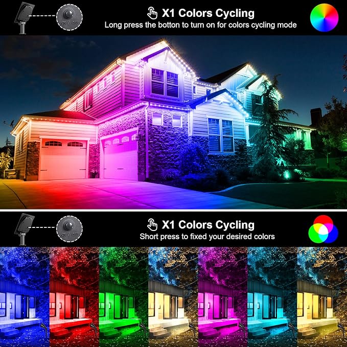 T-SUNUS RGB Solar Landscape Spotlights Christmas, Color Changing Spot Lights - Image 2