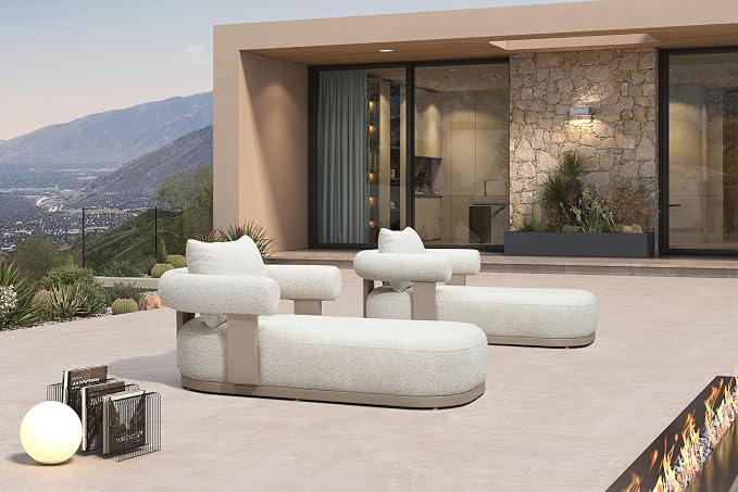 PURPLE LEAF Outdoor Chaise Lounge Chairs Set of 2 Modern Luxury Aluminum by PURPLELEAF