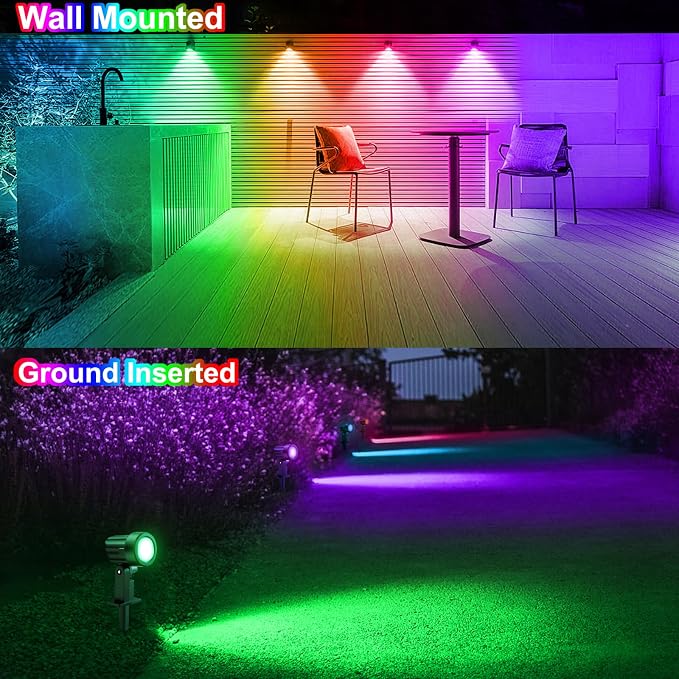 MEIKEE 6 in 1 RGB Solar Landscape Lights - Image 6