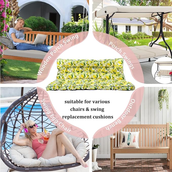 2-3 Seat Swing Replacement Cushion, Outdoor Bench Cushions - Image 7