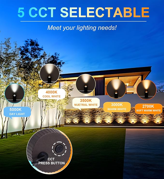 CLOUDY BAY 9W Well Lights Landscape LED In Ground Outdoor, Shielded Top - Image 5