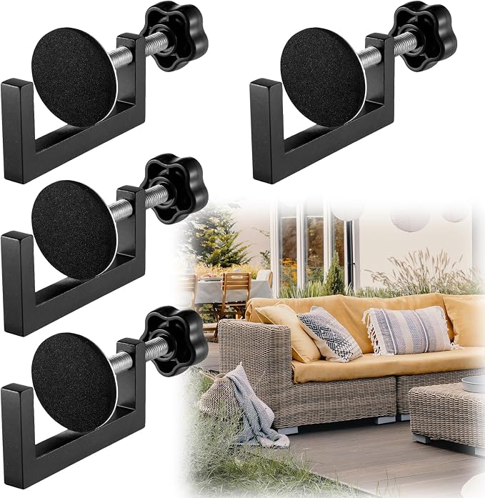 4 Pcs 2.36 in Adjustable Sectional Couch Connectors Outdoor Patio Furniture by Yaocom