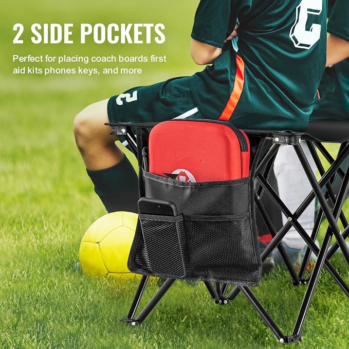 VEVOR Portable Folding Bench, 6 Seats Foldable Sideline Bench, Outdoor Camping - Image 4
