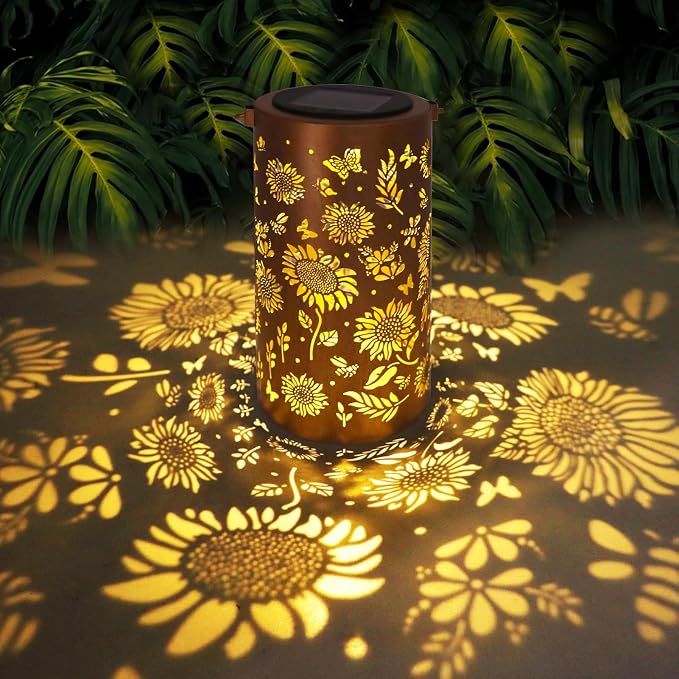 Sunflower Solar Lanterns Outdoor Waterproof Hanging Lights, Sunflower Gifts by BSGlobal