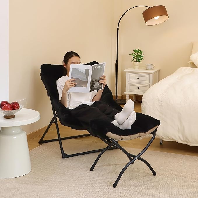 15" Folding Ottoman, Foldable Footrest Stool, Small Foot Stool - Image 4