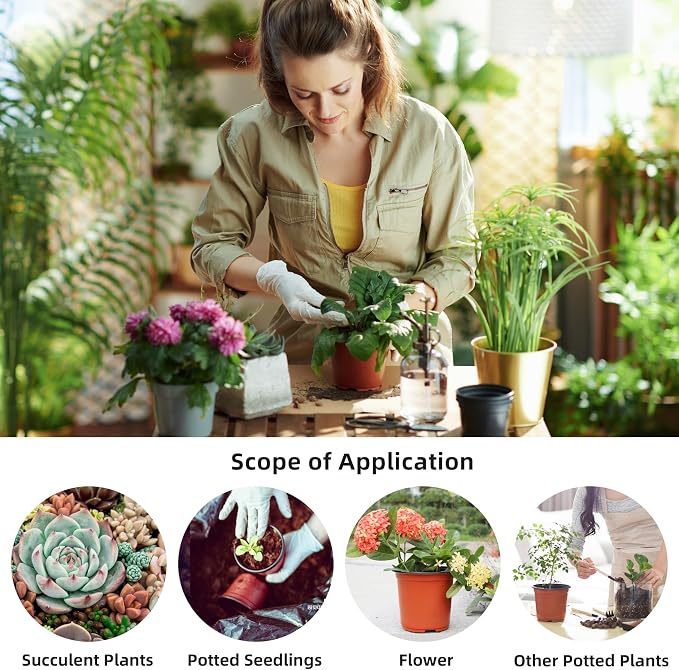 Plant Nursery Pot/Pots 200 Pcs 4" Plastic Small Plants Pots Flower Pots Seed - Image 6