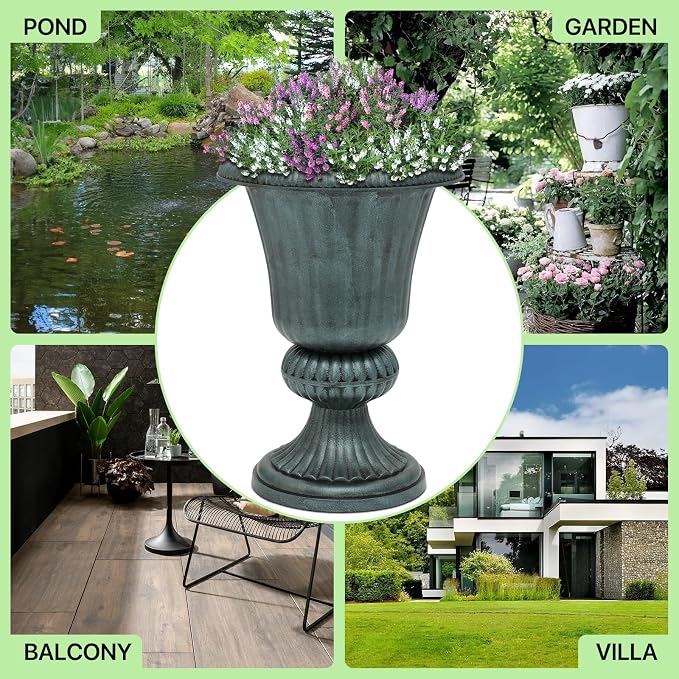 Magshion 20" Urn Planter for Outdoor and Indoor Plants, Large Decorative Front - Image 9
