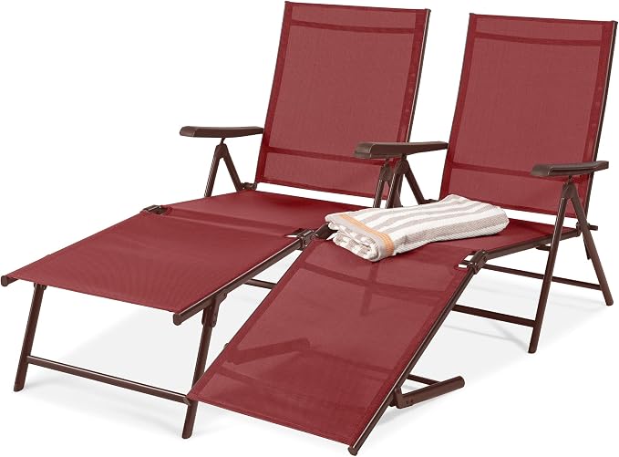 Best Choice Products Set of 2 Outdoor Patio Chaise Lounge Chair Adjustable by BestChoiceProducts